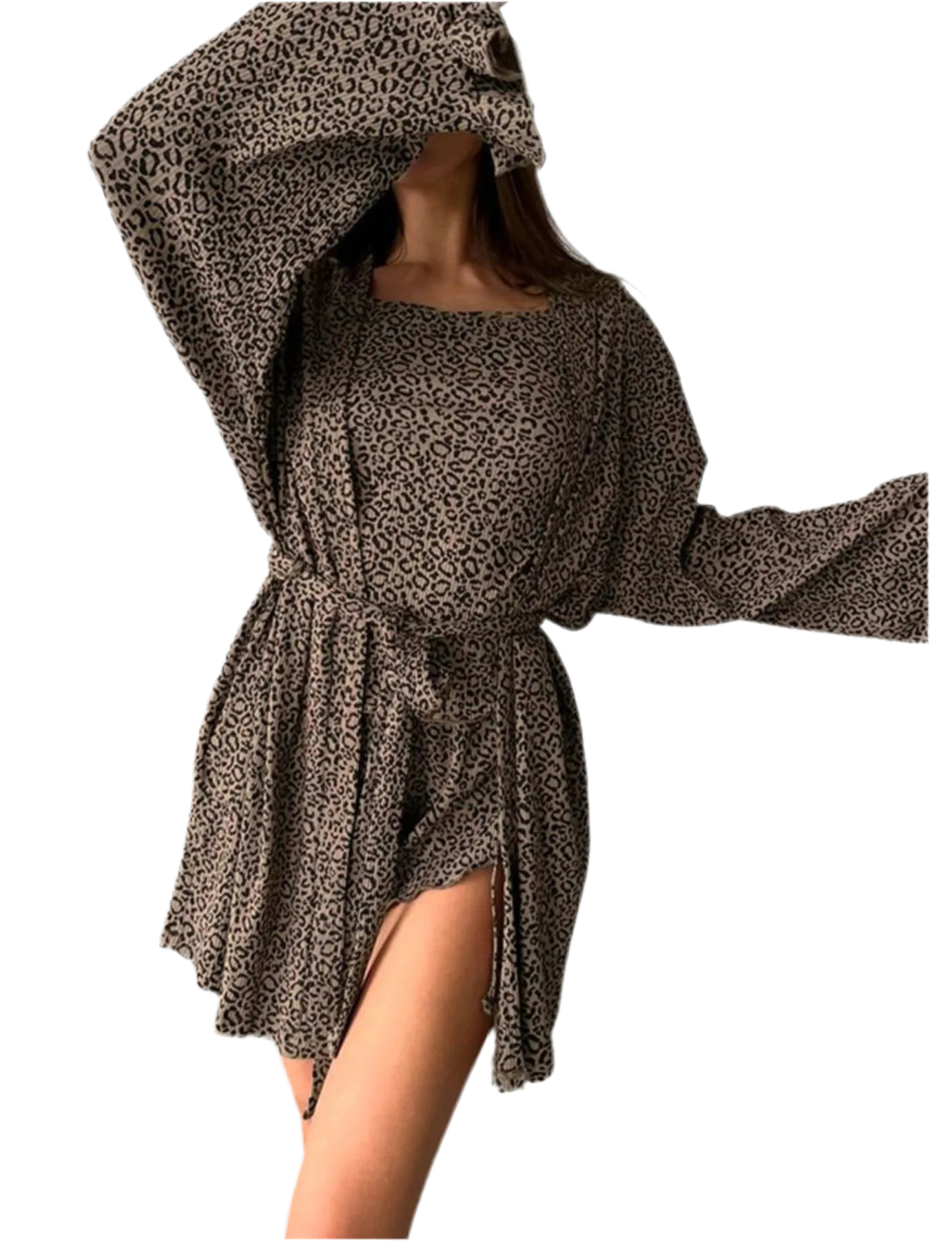 Leopard Cami Cardigan and Shorts 3-Piece Set