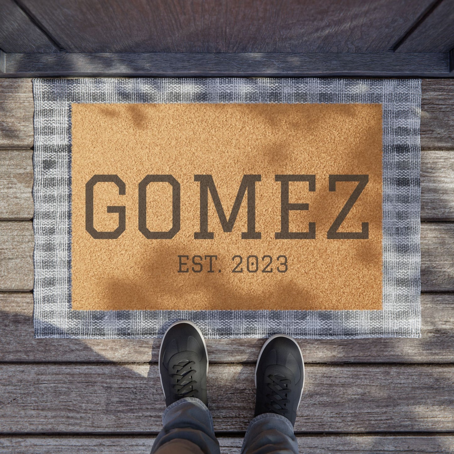 Personalized Family Doormat, Custom Welcome Mat for Home, Established Year Home Décor, Housewarming Gift, Family Name Entry Rug