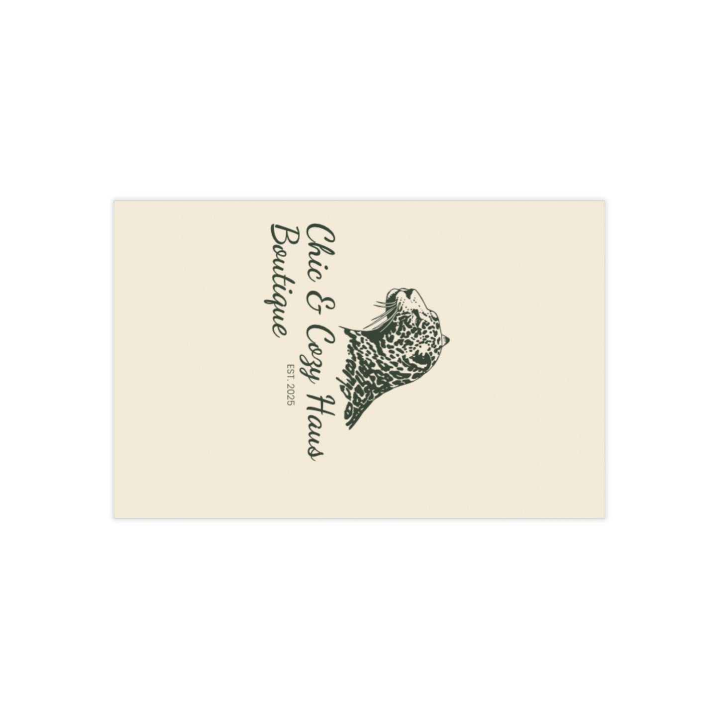 Boutique Leopard Logo Business Cards — 100 Pack (Connect & Thank You Design)